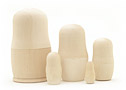 Unpainted Blank Nesting Doll 5pc./4
