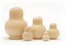 Unpainted Potbellied Blank Nesting Doll 5pc./5