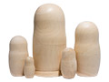 Unpainted Blank Nesting Doll 5pc./6