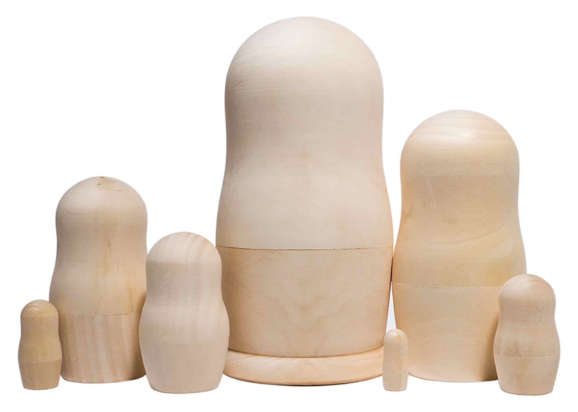 Unpainted Blank Nesting Doll 7pc./6"