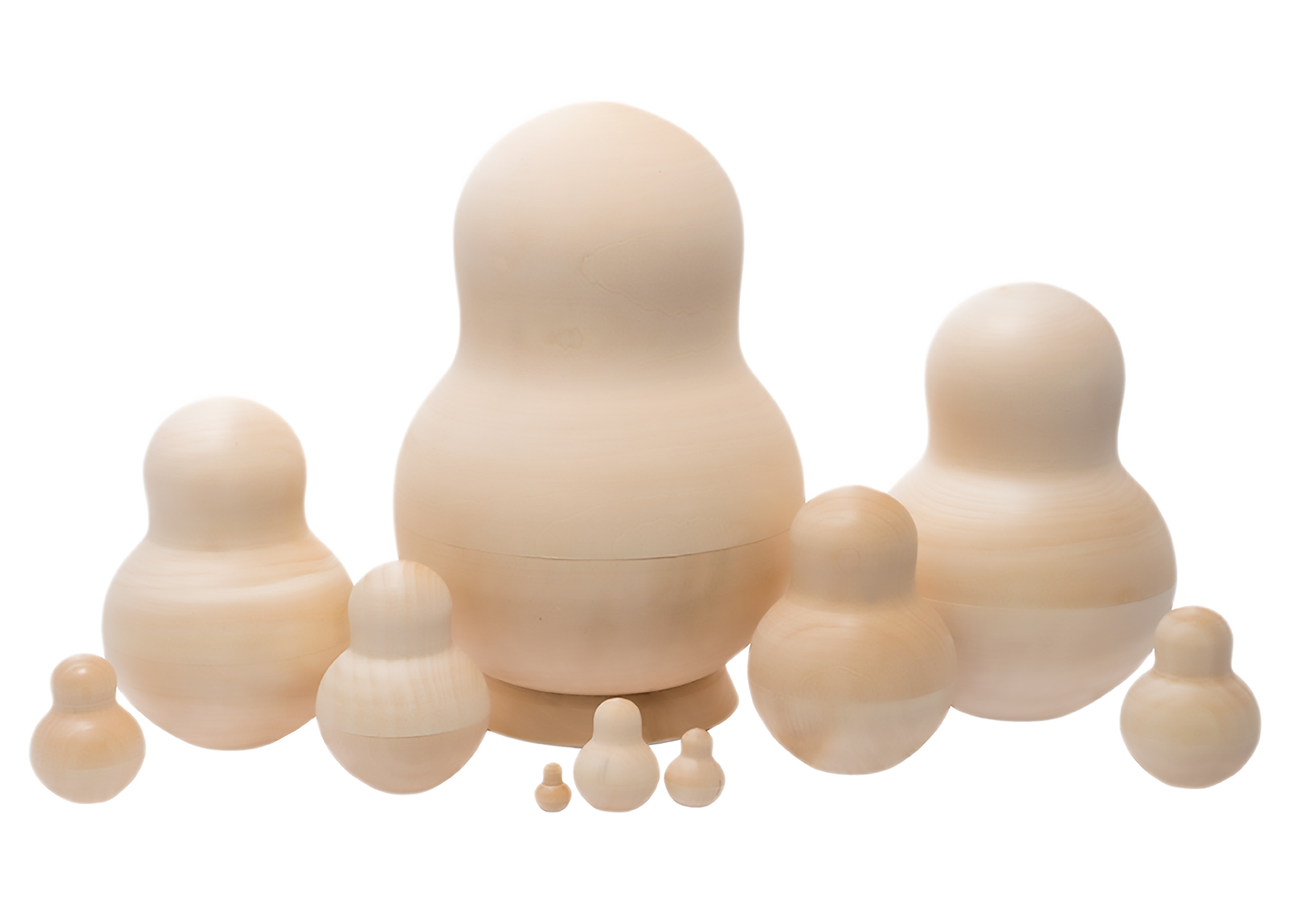 Unpainted Blank Nesting Doll 10pc./5"