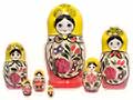 Traditional 7pc Rose Nesting Doll