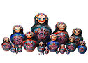Zhostovo Floral Russian Nesting Doll - Green