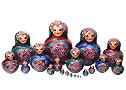 Zhostovo Floral Russian Nesting Doll - Red