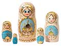 Wood Burned Church Matryoshka