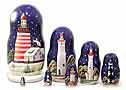 Lighthouses in the Night Nesting Doll