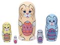 Easter Bunny with Eggs Russian Nesting Doll 