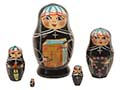 Miniature Nun Matryoshka Doll stands only 2