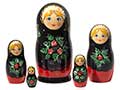 Red & Black Classical Doll 5pc./6