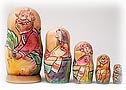 Turnip Carved Nesting Doll, 5pc./6''