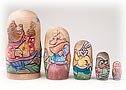 Carved Bear on Fence Story Doll 5pc./6