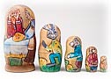 Kolobok Carved Nesting Doll 5pc./6