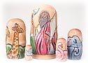 Carved Noahs Ark Doll 5pc./6