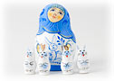 Easter Grandmother Doll w/ 4 Bunnies - Miniature Dolls