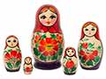 Traditional Nolinsk Babushka Doll 5pc. - Great Folk Art Matryoshka