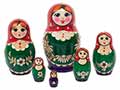 6-Piece Russian Nesting Doll with Rye Straw Inlay