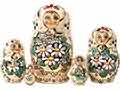 Woodburned Nesting Doll w/daisies 5 pc./5