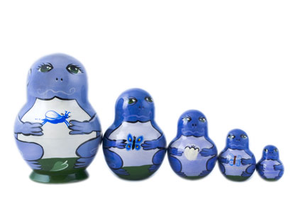 Purple Frog Doll 5pc./5