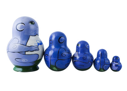 Purple Frog Doll 5pc./5