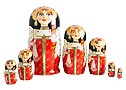 Red & Gold Princess Doll 7pc./8