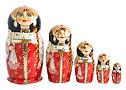 Red and Gold Princess Doll 5pc./8
