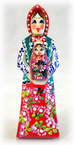 Carved Peasant Maiden Ornament 4.5