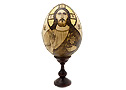 Christ Woodburned Icon Egg - Religious Gifts