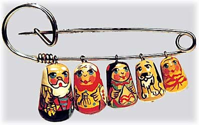 Peasant Family Lapel Pin  2.5