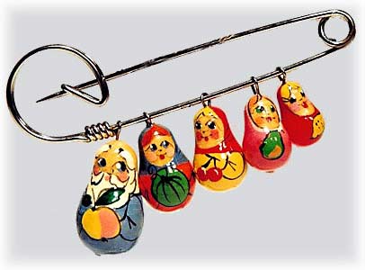 Peasant Family Lapel Pin  2.5