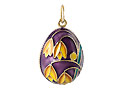 Pendant purple w/ yellow flowers - Gift For Her