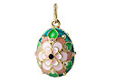 Web Flower green and pink Pendant - Gift For Her