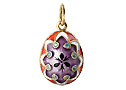 Painted Flower Red Pendant - Gift For Her