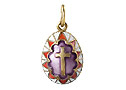 Gold Tone Cross- Red and Purple - Gift For Her