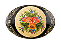 Fancy Russian Floral Brooch painted in Moscow