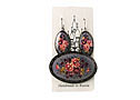 Zhostovo Earrings/Brooch Set - Floral Designs