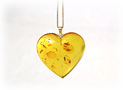 Russian Amber Heart Pendant