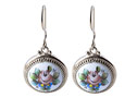 White Russian Enamel Earrings