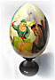 Handpainted Wooden Egg w/ Russian Sleigh