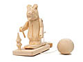 Skiing Bear Carved Toy