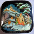 Emelya Lacquer Box (Palekh) by Abramova 3 x 3