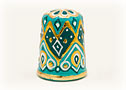 Green Harlequin Wood Thimble