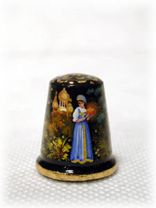 Set of 6 Fairy Tale Thimbles, Wood 1