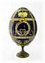 Round CROWN w/ Stand BLUE Faberge Style Egg Medium  - Easter Gif