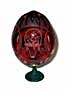 Bouquet w/ LENSE RED Faberge Style Egg Med. w/ Stand  - Floral D