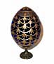 FORGET-ME-NOT BLUE Faberge Style Egg Medium w/ Stand  - Floral D