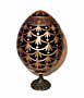 FORGET-ME-NOT RED Faberge Style Egg Medium w/ Stand  - Floral De