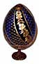 SWIRL BLUE Faberge Style Egg Medium w/ Stand  - Floral Designs
