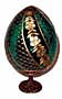 SWIRL GREEN Faberge Style Egg Medium w/ Stand  - Floral Designs