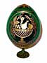 Fruits & Roses GREEN Faberge Style Egg Medium w/ Stand  - Easter