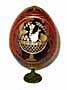 Fruits & Roses RED Faberge Style Egg Medium w/ Stand  - Easter G